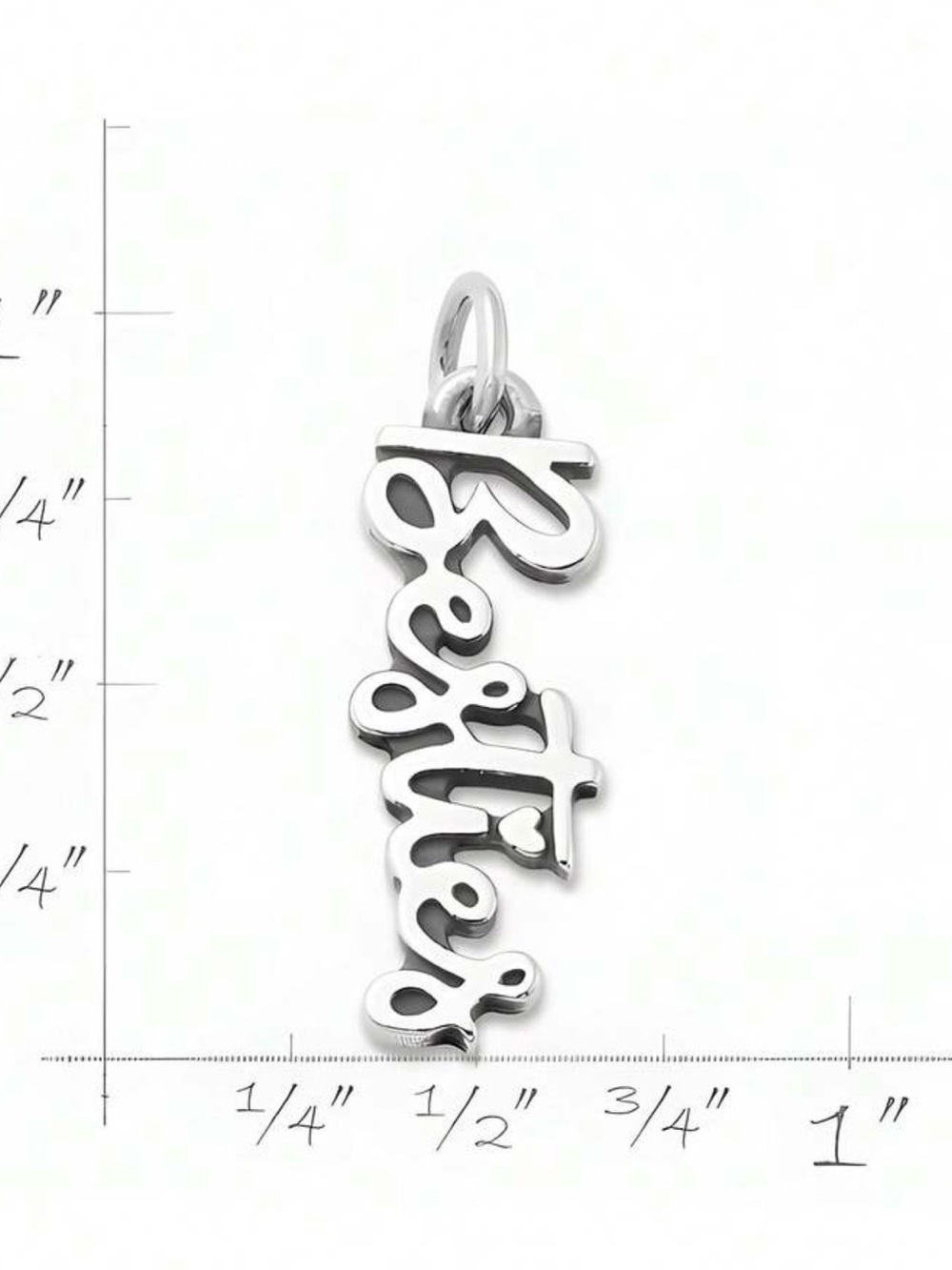 Sterling Silver Script Besties Pendant  James Avery style